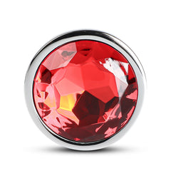 Metal Anal Plug with Red Charm