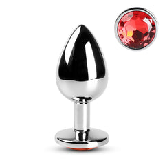 Metal Anal Plug with Red Charm