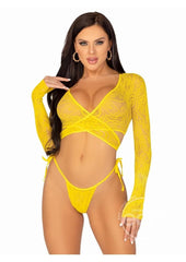 Sprung on You Crop Top Set yellow