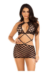 Handle it Net Mini Dress black