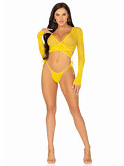 Sprung on You Crop Top Set yellow