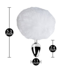Metal Bunny Butt Plug White