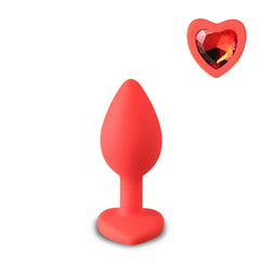 Heart Silicone Plug Red