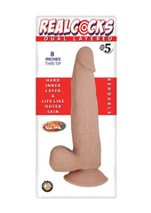 Love shop Realcocks Bendable Dildo Thin Tip 8in - Vanilla