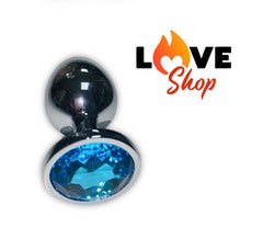 Metal Anal Plug with Blue charm